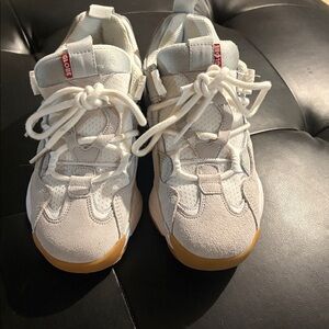 Globe White Sneakers with Tan Soles